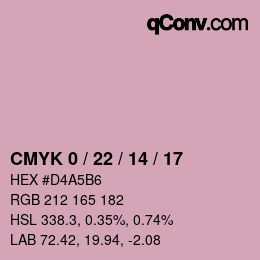 Color code: CMYK 0 / 22 / 14 / 17 | qconv.com