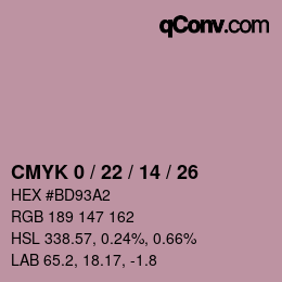 Color code: CMYK 0 / 22 / 14 / 26 | qconv.com