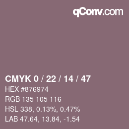 Color code: CMYK 0 / 22 / 14 / 47 | qconv.com