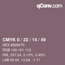 カラーコード: CMYK 0 / 22 / 14 / 49 | qconv.com