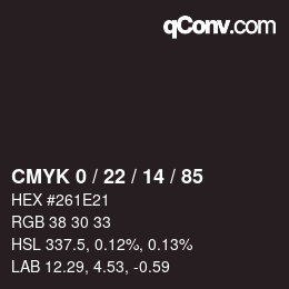 Color code: CMYK 0 / 22 / 14 / 85 | qconv.com