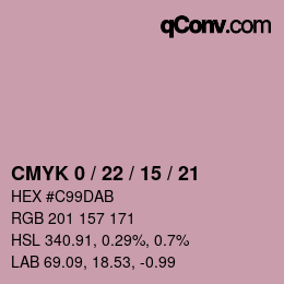 颜色代码: CMYK 0 / 22 / 15 / 21 | qconv.com