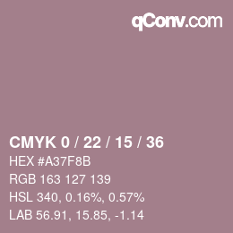 Farbcode: CMYK 0 / 22 / 15 / 36 | qconv.com