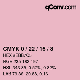 Farbcode: CMYK 0 / 22 / 16 / 8 | qconv.com