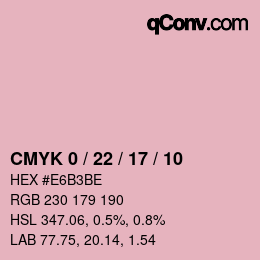 颜色代码: CMYK 0 / 22 / 17 / 10 | qconv.com