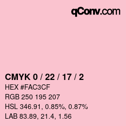 Color code: CMYK 0 / 22 / 17 / 2 | qconv.com