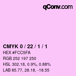 カラーコード: CMYK 0 / 22 / 1 / 1 | qconv.com