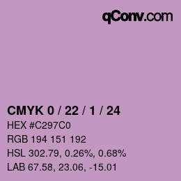 カラーコード: CMYK 0 / 22 / 1 / 24 | qconv.com