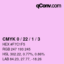 カラーコード: CMYK 0 / 22 / 1 / 3 | qconv.com