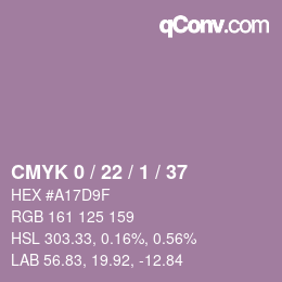 カラーコード: CMYK 0 / 22 / 1 / 37 | qconv.com