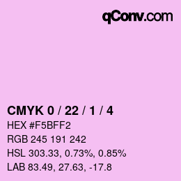 カラーコード: CMYK 0 / 22 / 1 / 4 | qconv.com