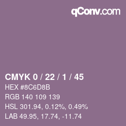 カラーコード: CMYK 0 / 22 / 1 / 45 | qconv.com