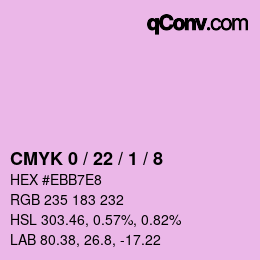 Farbcode: CMYK 0 / 22 / 1 / 8 | qconv.com