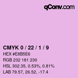 カラーコード: CMYK 0 / 22 / 1 / 9 | qconv.com
