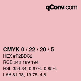 Color code: CMYK 0 / 22 / 20 / 5 | qconv.com