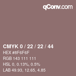 Color code: CMYK 0 / 22 / 22 / 44 | qconv.com