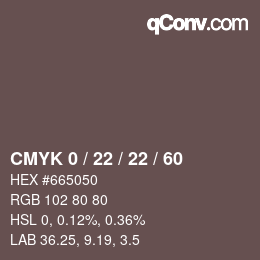カラーコード: CMYK 0 / 22 / 22 / 60 | qconv.com