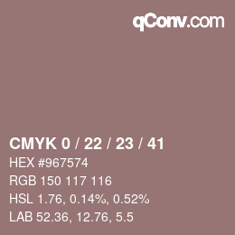 Color code: CMYK 0 / 22 / 23 / 41 | qconv.com
