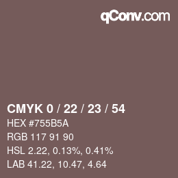 Color code: CMYK 0 / 22 / 23 / 54 | qconv.com