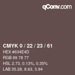 カラーコード: CMYK 0 / 22 / 23 / 61 | qconv.com