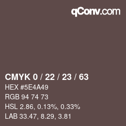 Color code: CMYK 0 / 22 / 23 / 63 | qconv.com