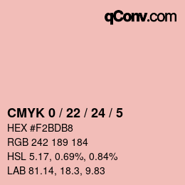 カラーコード: CMYK 0 / 22 / 24 / 5 | qconv.com