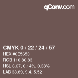 Color code: CMYK 0 / 22 / 24 / 57 | qconv.com