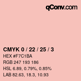 カラーコード: CMYK 0 / 22 / 25 / 3 | qconv.com