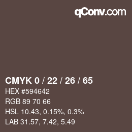 Color code: CMYK 0 / 22 / 26 / 65 | qconv.com