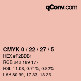 カラーコード: CMYK 0 / 22 / 27 / 5 | qconv.com