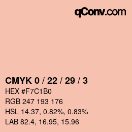 Color code: CMYK 0 / 22 / 29 / 3 | qconv.com