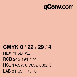 Color code: CMYK 0 / 22 / 29 / 4 | qconv.com