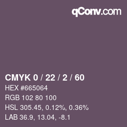 カラーコード: CMYK 0 / 22 / 2 / 60 | qconv.com
