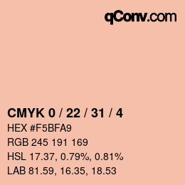 Color code: CMYK 0 / 22 / 31 / 4 | qconv.com