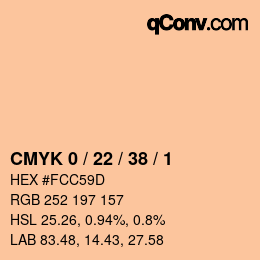 Color code: CMYK 0 / 22 / 38 / 1 | qconv.com