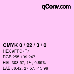 Farbcode: CMYK 0 / 22 / 3 / 0 | qconv.com