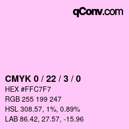 カラーコード: CMYK 0 / 22 / 3 / 0 | qconv.com