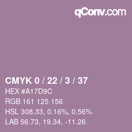 カラーコード: CMYK 0 / 22 / 3 / 37 | qconv.com