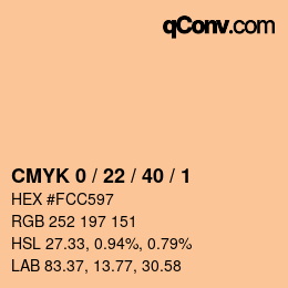 Color code: CMYK 0 / 22 / 40 / 1 | qconv.com