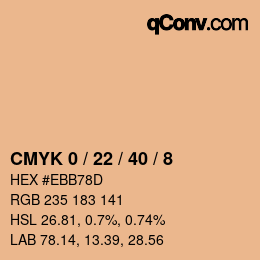 Color code: CMYK 0 / 22 / 40 / 8 | qconv.com