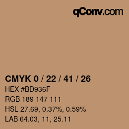 Color code: CMYK 0 / 22 / 41 / 26 | qconv.com