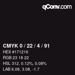 Color code: CMYK 0 / 22 / 4 / 91 | qconv.com