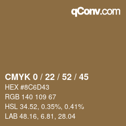 Color code: CMYK 0 / 22 / 52 / 45 | qconv.com