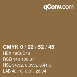 Código de color: CMYK 0 / 22 / 52 / 45 | qconv.com