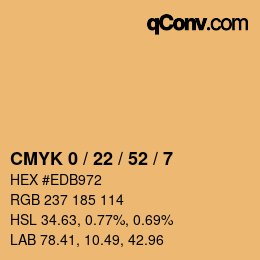 颜色代码: CMYK 0 / 22 / 52 / 7 | qconv.com