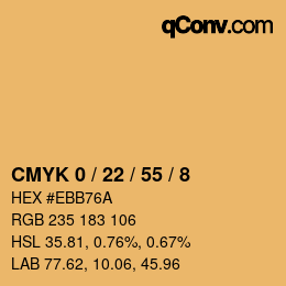 カラーコード: CMYK 0 / 22 / 55 / 8 | qconv.com