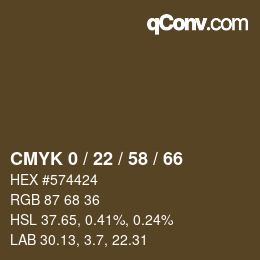 颜色代码: CMYK 0 / 22 / 58 / 66 | qconv.com