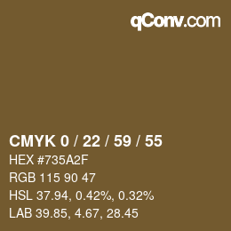 Color code: CMYK 0 / 22 / 59 / 55 | qconv.com