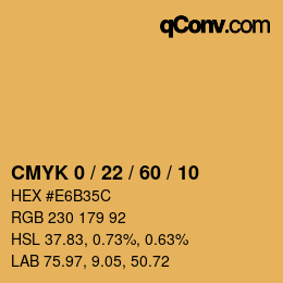 カラーコード: CMYK 0 / 22 / 60 / 10 | qconv.com