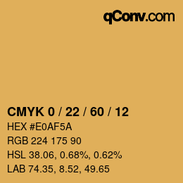 颜色代码: CMYK 0 / 22 / 60 / 12 | qconv.com